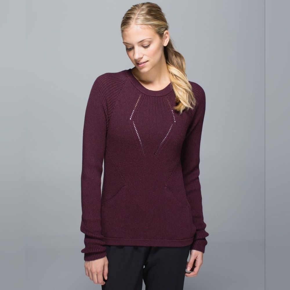 Lululemon The Sweater The Better Heathered Bordeaux Red Drama Small